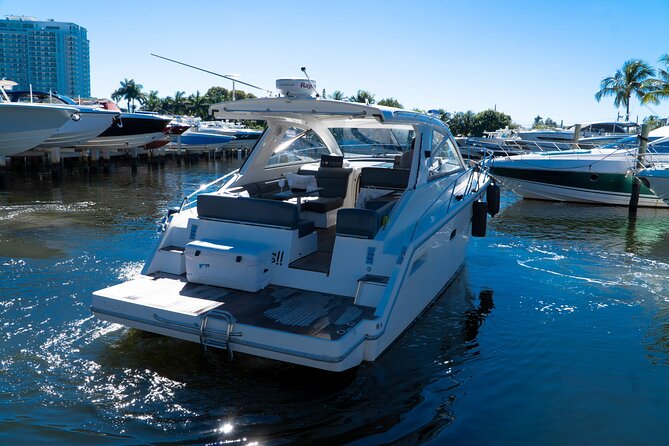 40' Sealine Cruise with Captain and Stew - Leaving River Cove Marina for Miami’s waterways