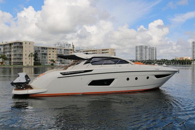 52' Azimut Yacht Charter - PortMiami, Brickell, and the Miami skyline