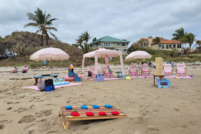 Beach Chair Rental Service with Cabana and JBL Speaker and more - What your four hours on the sand look like
