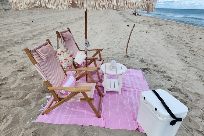 Beach Chair Rental Service with Cabana and JBL Speaker and more - The cabana and chairs make the beach easier
