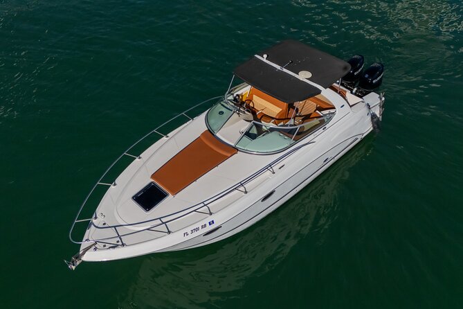 Explore Miami in Style: Private Boat Cruise Tour with Captain - A water-level view of the Miami Heat arena