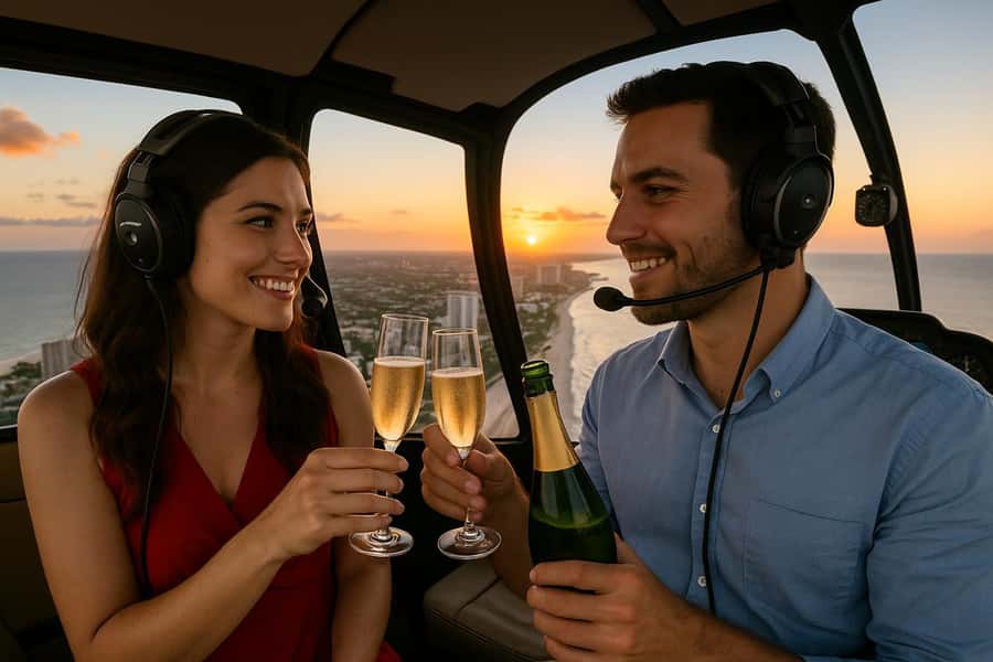 Fort Lauderdale : Romantic Champagne Helicopter Flight Tour - Starting at Banyan Air Service