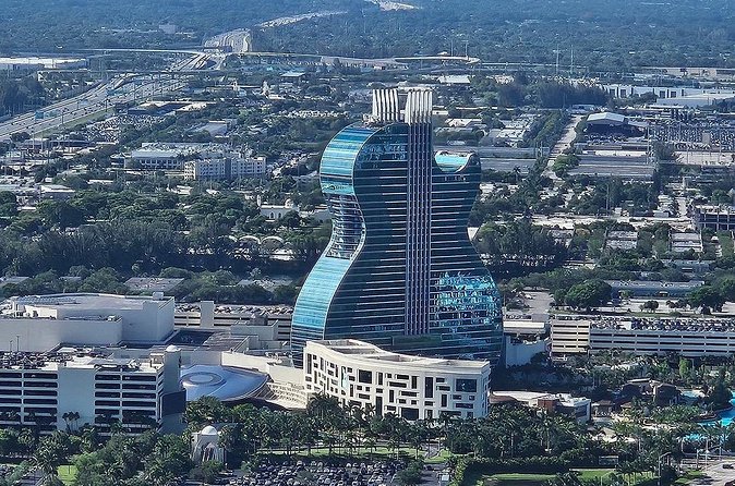 Guitar Hotel or Miami Dolphins Stadium Helicopter Tour - Daylight, sunset, or night?