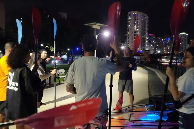 L.E.D. Light Kayak Miami City Lights - Handling boat traffic and river wakes