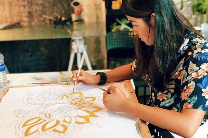 Make and Paint a Malaysian Batik Scarf in Aventura, Florida - The painting is the calm center of the experience