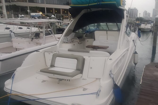 Miami Beach Boat Rental: Unforgettable On-Water Experiences - The cabin, bathroom, cooler, and water mat