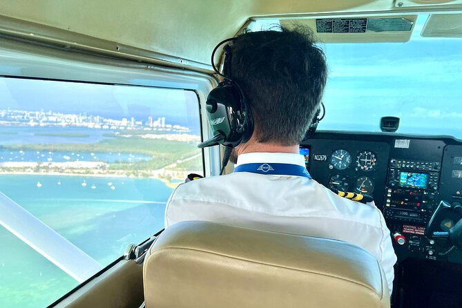 Miami Beach: Luxury Plane Tour with Free Champagne - Key Biscayne and the view toward the islands