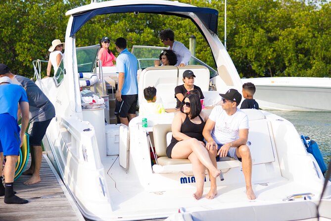 Miami Boat Rental: Fun & Affordable! Day or Night Celebration - Music, Shade, Ice, and the Water Mat