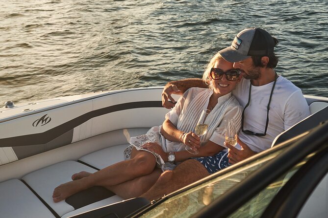 Miami Boat Tour –Day and Night Cruises with Champagne - Leaving Coconut Grove for the Rickenbacker Causeway