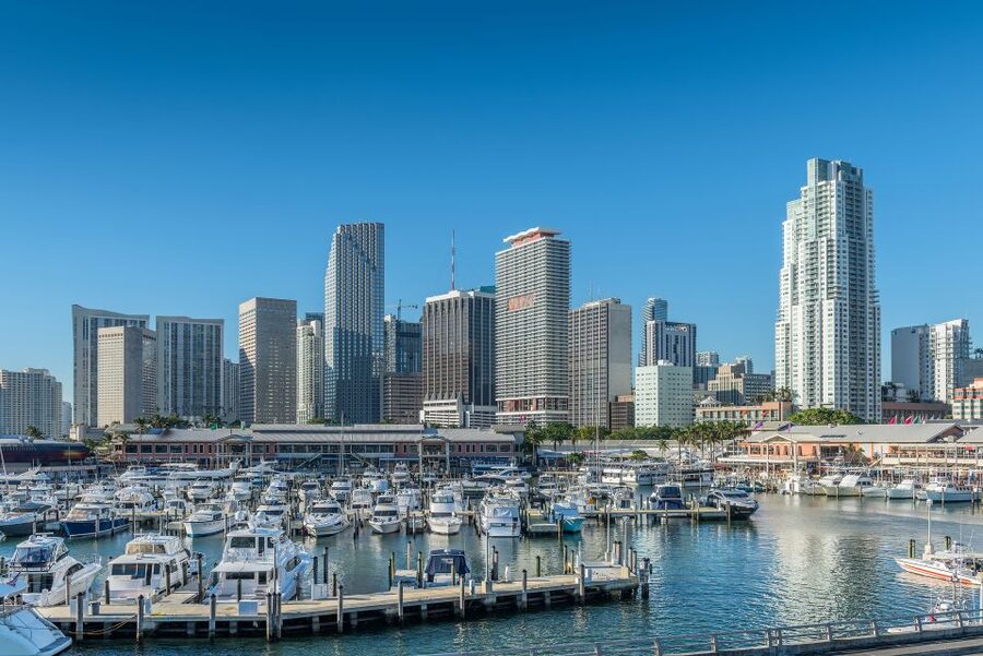 Miami: BYOB Private Yacht Cruise Play Your Own Music - Cruise Ships, Bayside Marketplace, and the Ferris Wheel