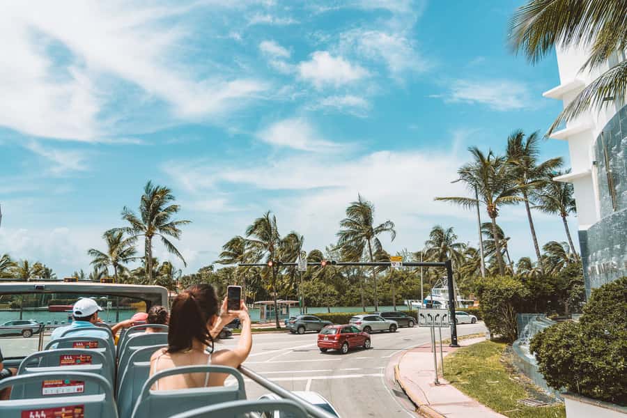 Miami: Hop-on Hop-off Open-top Bus Tour and Optional Cruise - The Millionaires Row cruise