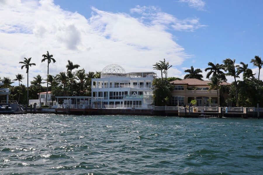 Miami Skyline Cruise of Millionaire Homes - Fisher Island and the bay’s private side