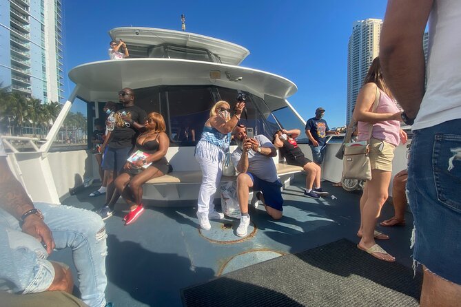 Miami Skyline: Happy Hour Cruise Music & Cash Bar - Bayfront Park, Bayside Marketplace, and the Miami skyline