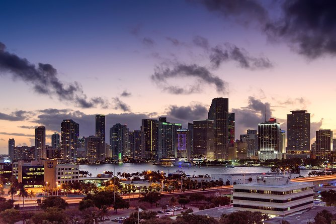 Miami Sunset Private Helicopter Tour - Brickell Key and the cruise ships at Miami Port