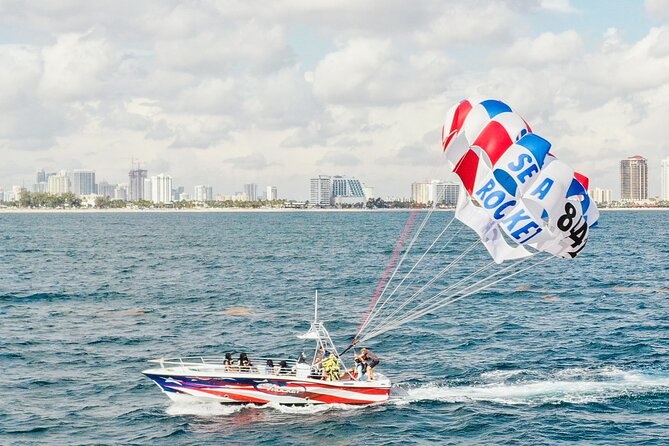 Ocean Parasailing Adventure In Fort Lauderdale, FL - Port Everglades and the Intracoastal view