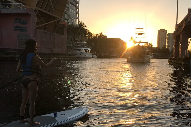 Sunset on Paddleboard Experience in Las Olas Fort Lauderdale - Music, free beer, and water on the river