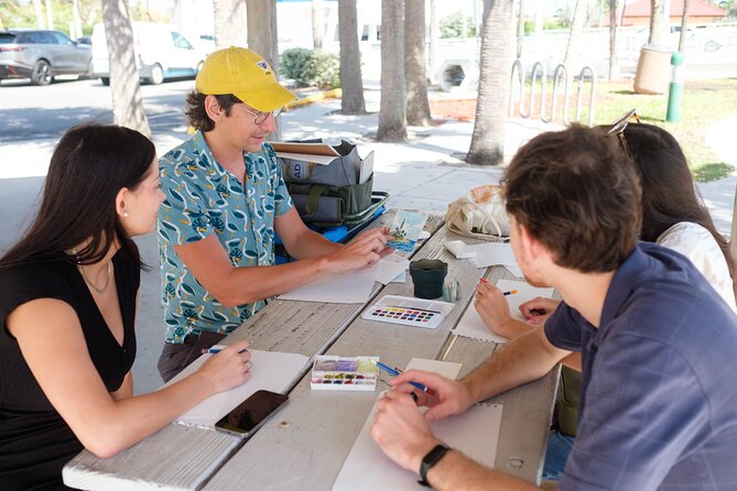 Watercolor Postcard Painting with a Local Artist - The Lighthouse, Palms, and Wildlife as Your Subjects
