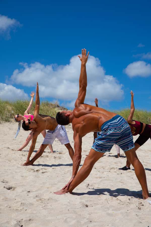 Yoga on the Beach in South Beach - Alignment, breathing, and the reflective finish